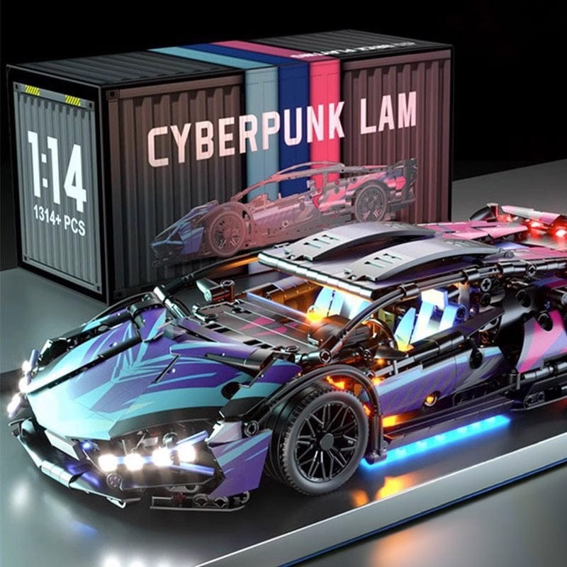 Buildiverse Cyberpunk Lamborghini Block Set - 1:14 Scale, 1314 Pieces