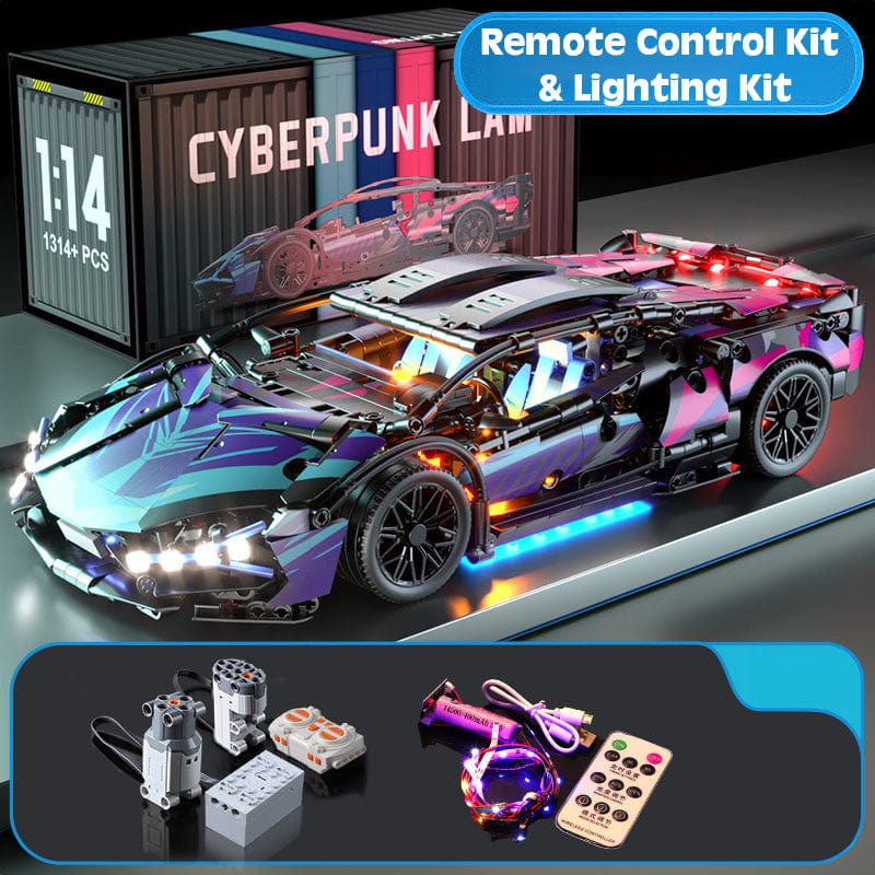 Buildiverse Cyberpunk Lamborghini Block Set - 1:14 Scale, 1314 Pieces
