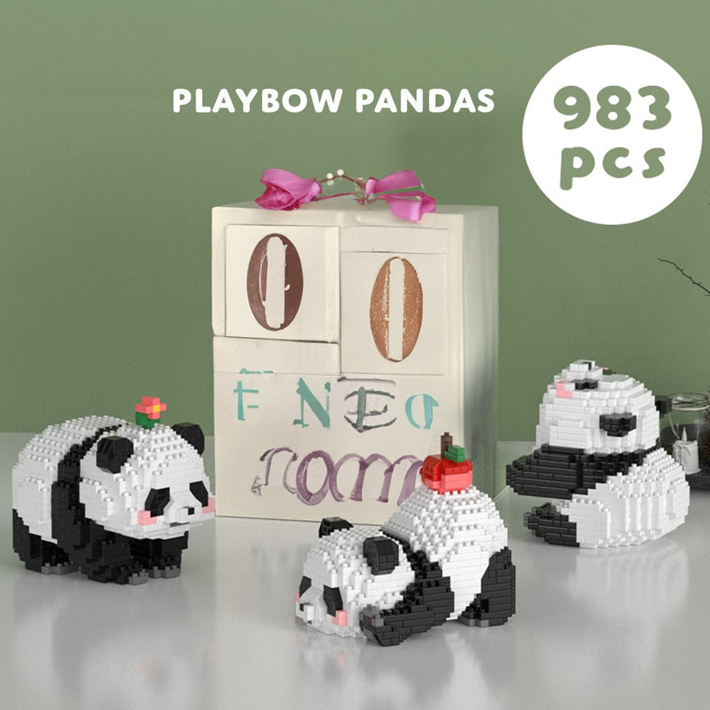 Buildiverse Playbow Pandas (983 PCS) Kawaii Panda Sets