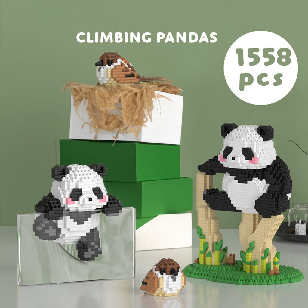 Buildiverse Climbing Pandas (1558 PCS) Kawaii Panda Sets