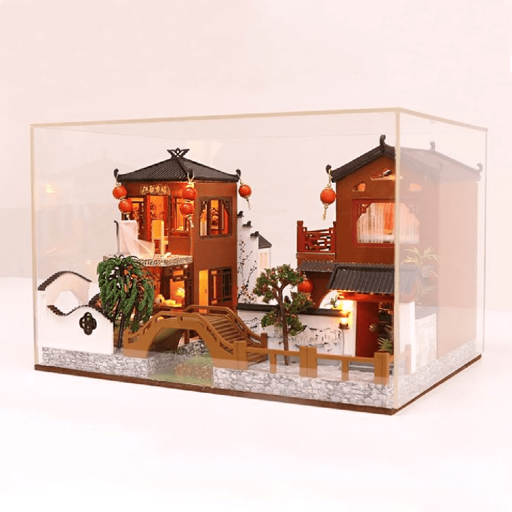 Buildiverse with dust cover and music box Mahjong House