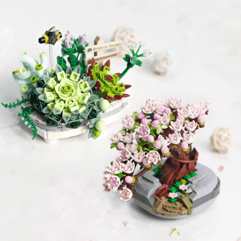 Buildiverse Mini Eternal Bundles Mini Sakura Succulent Pots