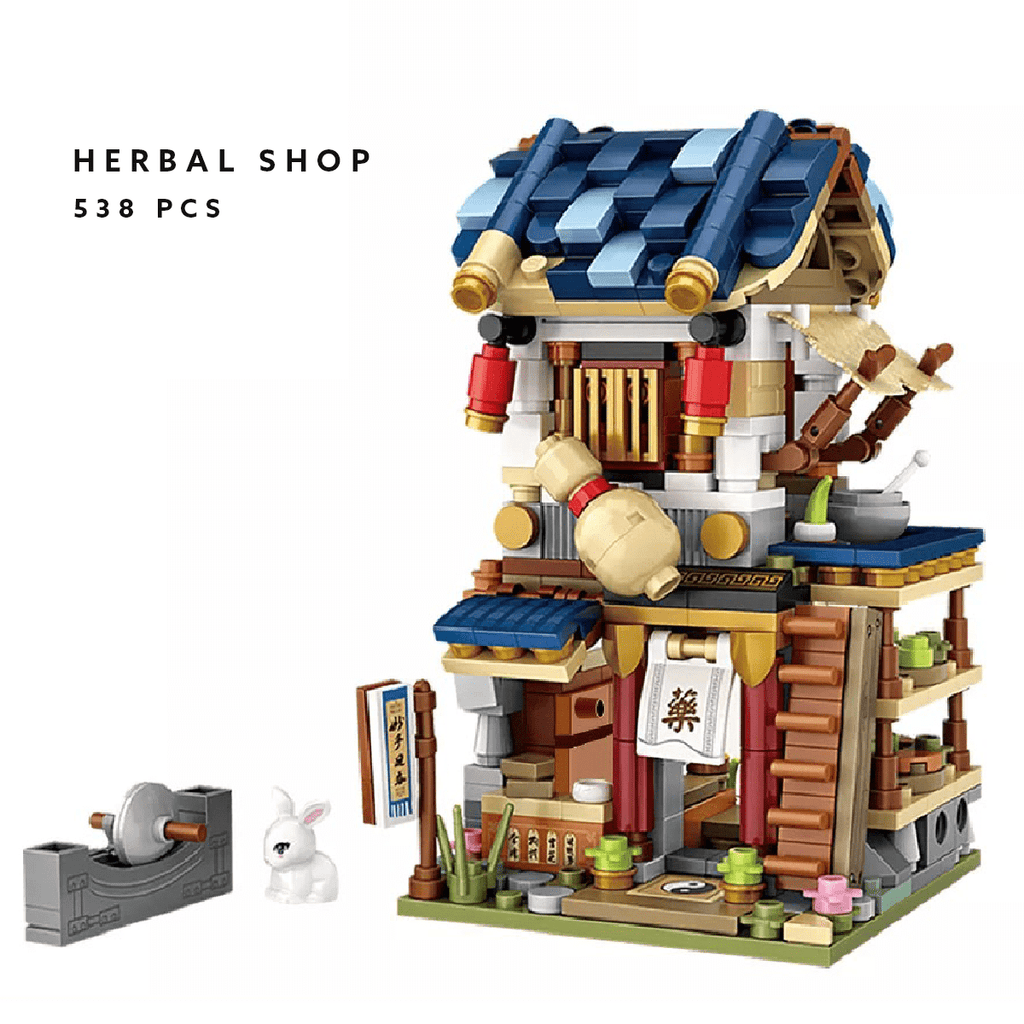 Buildiverse Herbal Shop (538 PCS) Mini Ancient Yangshuo