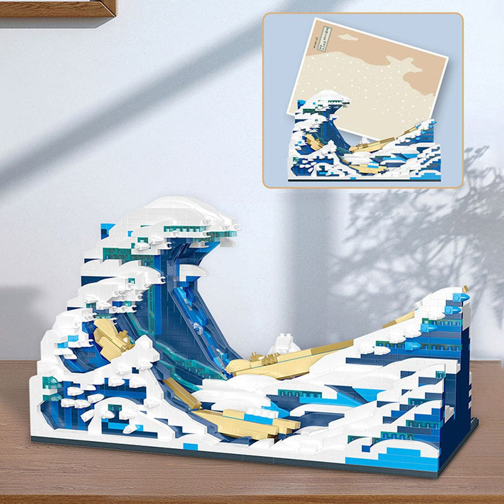 Buildiverse Mini Hokusai Painting, The Great Wave off Kanagawa
