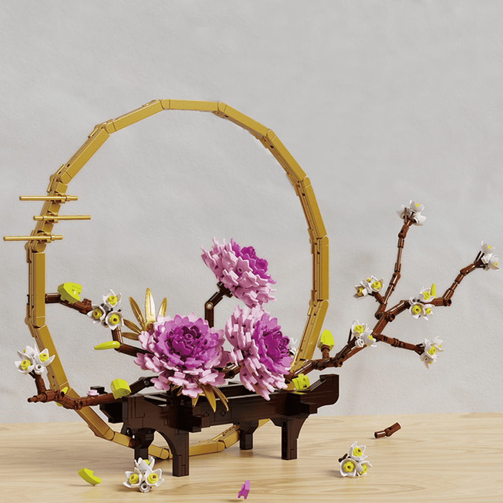 Buildiverse Blooming Peony Flower
